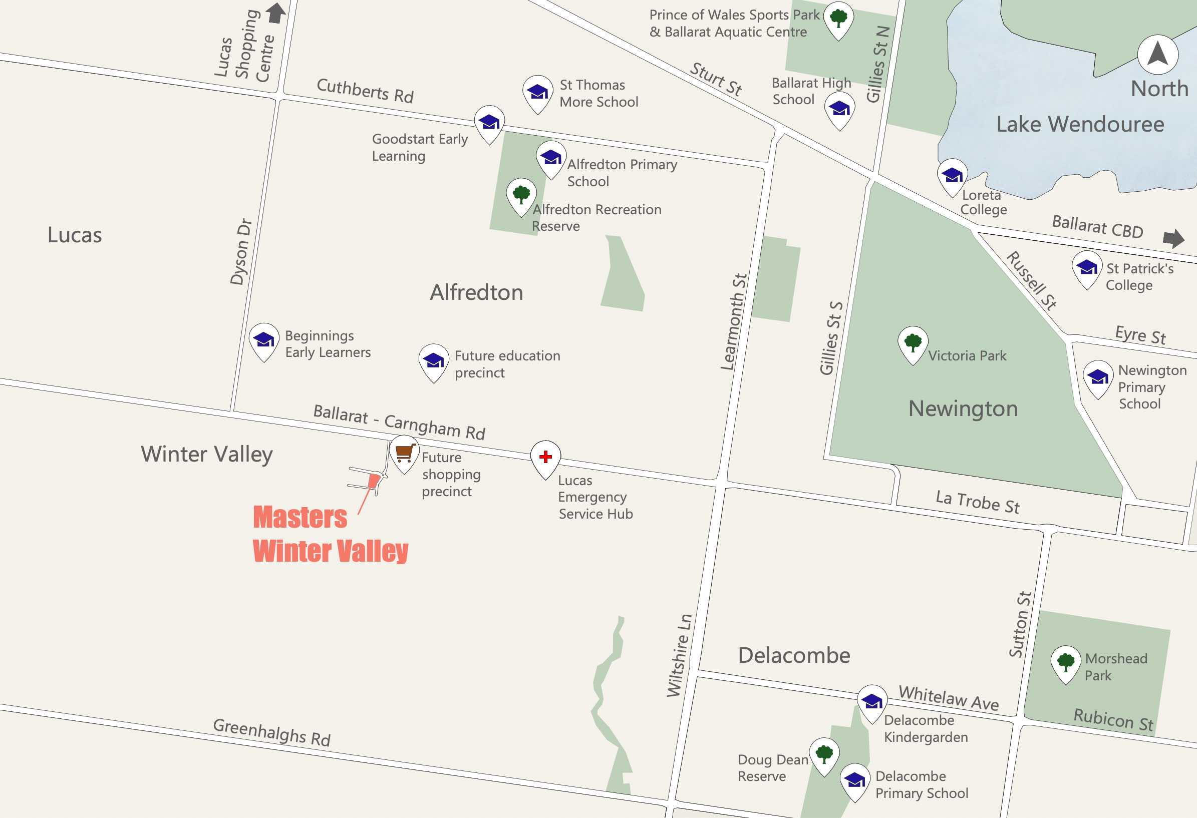 Masters Winter Valley Estate - Winter Valley Location map